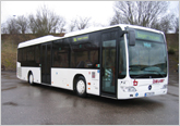 Linienbus mit Radio und Düsenbelüftung. 36 bis max. 45 Sitzplätze.